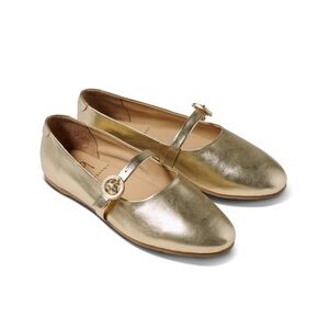 Beek Women's Crane Leather Gold  Mary Jane Flats Size 7 NWT